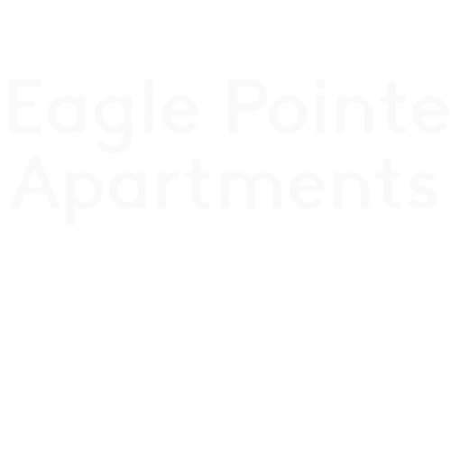 The image displays the text "Eagle Pointe Apartments" in white on a black background.
